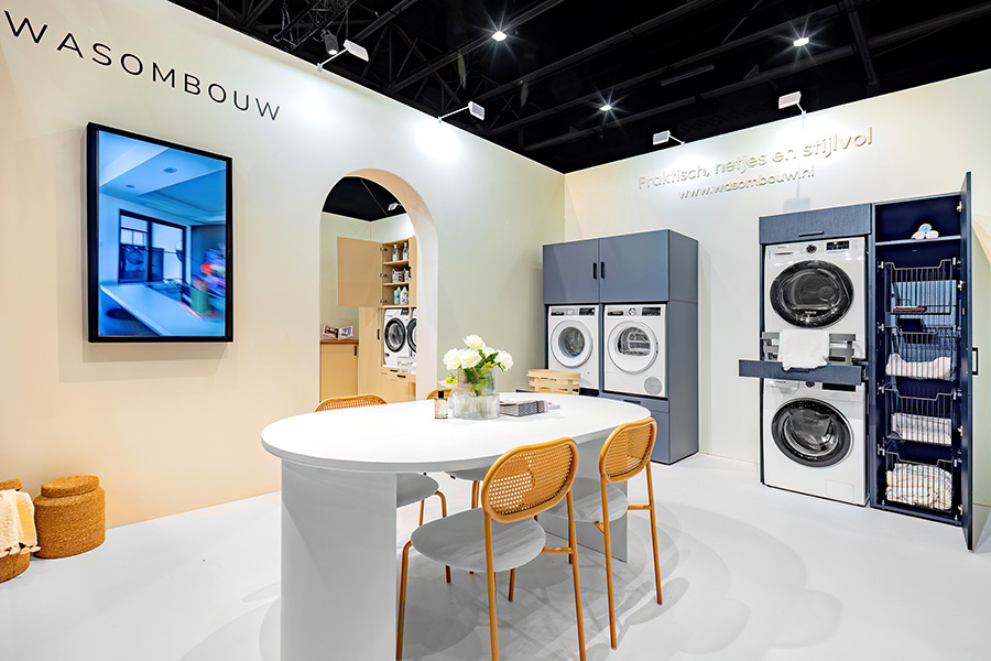 Interieur en producten op de Wasombouw-stand