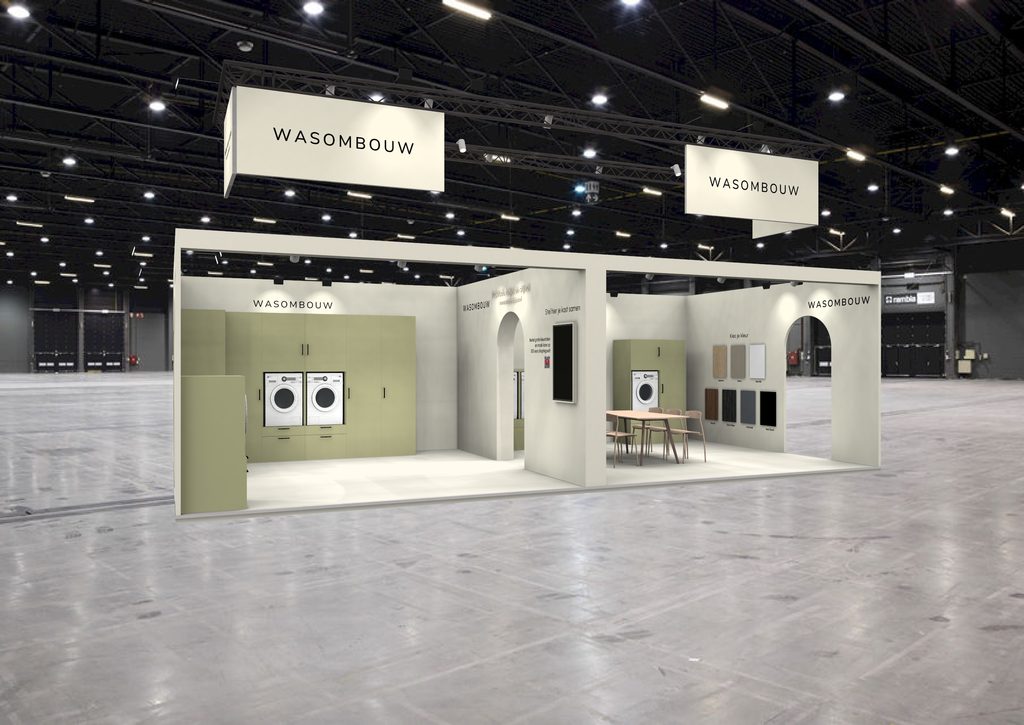 Ontwerpimpressie van de Wasombouw-stand
